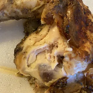 a close up of a cooked chicken