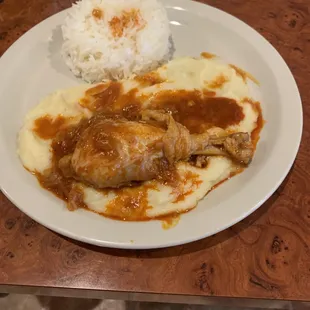 Pure con pollo ala olla