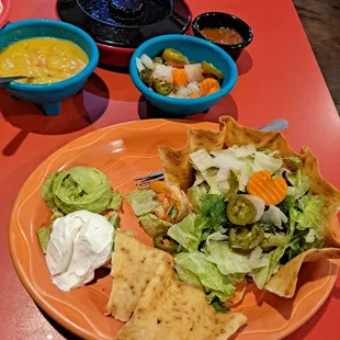 Taco salad no beans with shrimp a ok