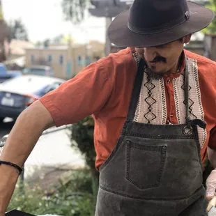 Chef Enrique enjoying this afternoon's kitchen views.