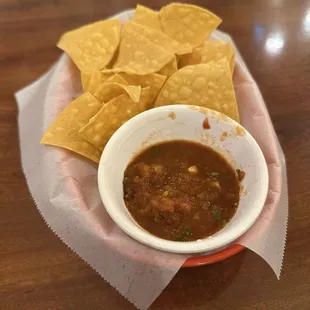 Complimentary chips and salsa