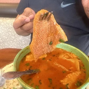 This is supposed to be Menudo not the whole cow. Ridiculous of how big of a piece. The Food needs to improve. Atmosphere is ok.