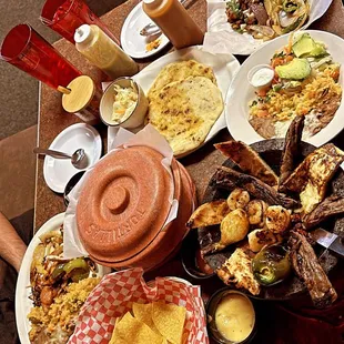 a table full of food