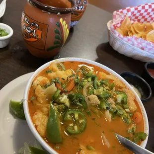 The fish and shrimp soup is very delicious. Makes you feel very warm on these cold winter days!