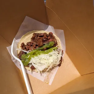 K-Town Taco (salsa verde instead of sriracha mayo)