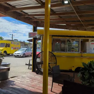The truck where they cook everything.