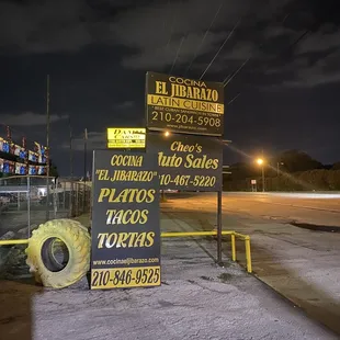 The sign off the street