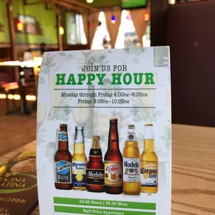 Happy hour specials