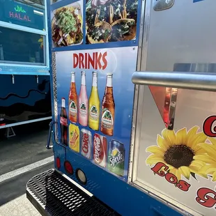 a food truck with drinks