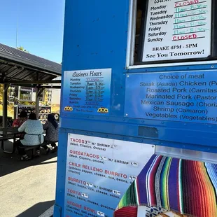 a blue food truck