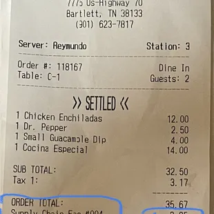November 26, 2022. Supply Chain Fee. WTH ! This is the only restaurant that we have eaten at with this.