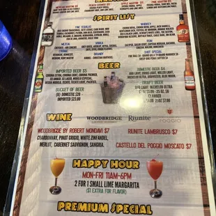 Menu &amp; deals