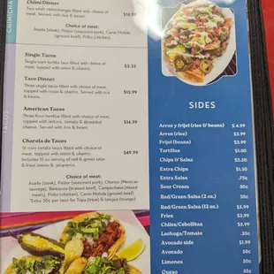 a menu for a mexican restaurant