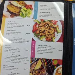 a menu for a mexican restaurant