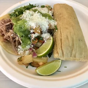 Carnitas Taco &amp; Pork Tamale