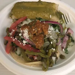 Carne Asada Taco &amp; Pork Tamale