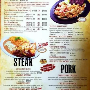 Fajitas, steak's, pork