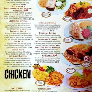 Chicken and antojitos