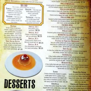 Lunch dessert and soft drinks