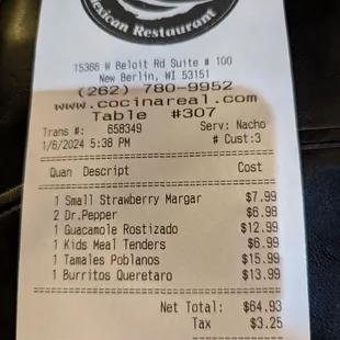 $6.98 for two CANS of soda.  Charged for guacamole that we didn&apos;t order and didn&apos;t have.