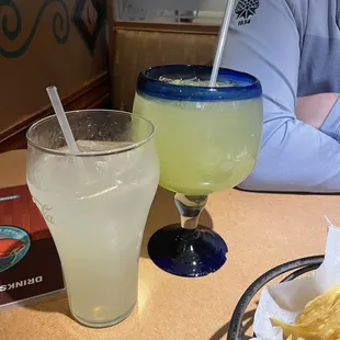Lemonade and house margarita