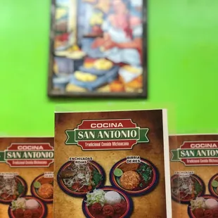 menus for a mexican restaurant