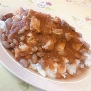 Morisqueta con carne de puerco!! Todos sus ingredientes son naturales