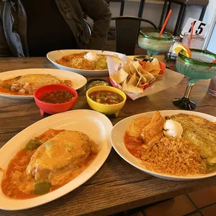 Combo plates, enchilada, tamale, chile relleno. Delish!