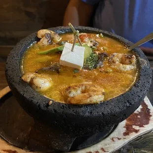 Steak and shrimp Molcajete San Juan