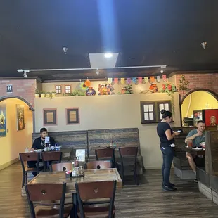 Inside restaurant very colorful. I liked it.