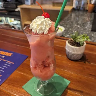 Non alcoholic strawberry daiquiri. Delish! $9