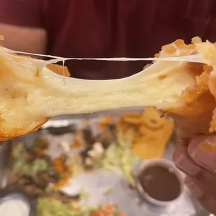 Cheese empanada - look at that pull!