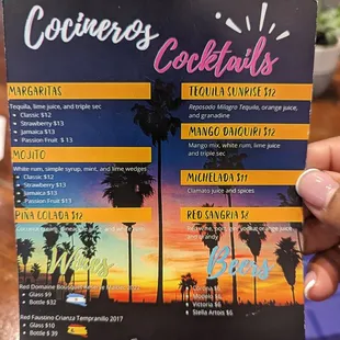 Happy hour menu, 3-6pm. Alcoholic
