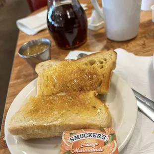 Sourdough toast and orange marmalade