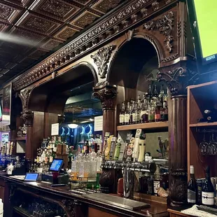 the bar area of a restaurant