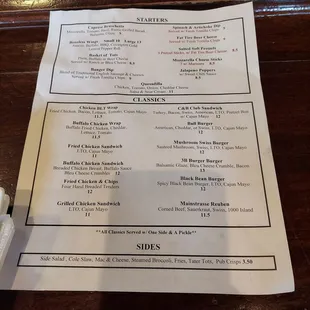 menu
