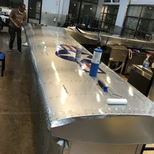 the interior of a hangar