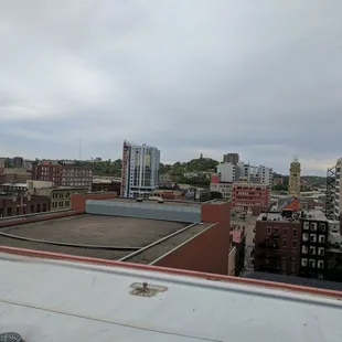 a view of a city from a rooftop