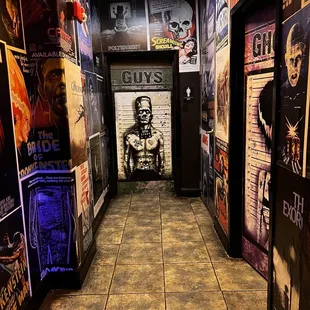 a hallway in a bar