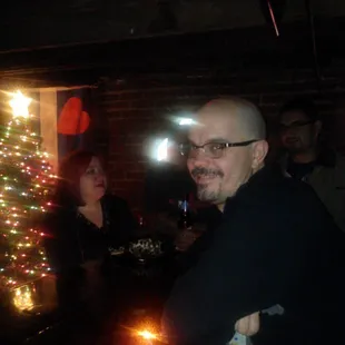 a man and a woman at a bar