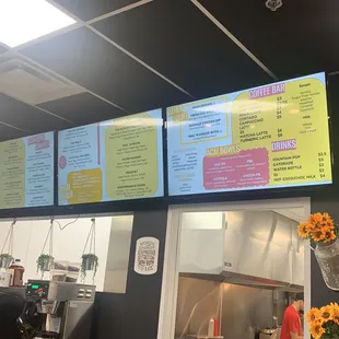 menus on the wall