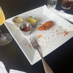 Panko Crusted Chicken Tenders Jalapeño Ranch, Honey Mustard, Sweet Chili dipping sauces