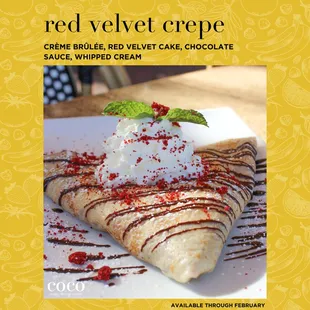 New year, new crepe of the month! Red velvet crepe!