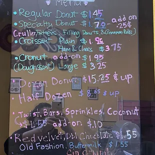 Updated menu prices as of 3/2/2024