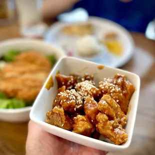 Trying out their Spicy Teriyaki Fried Chicken