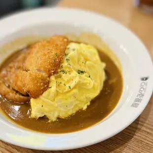 Chicken cutlet omelet