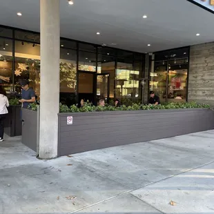 Outdoor patio dining available.