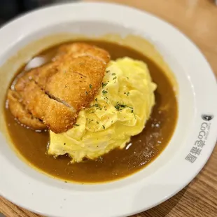 Chicken cutlet omelet