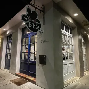the front of the restaurant