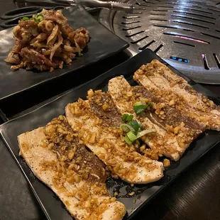 Garlic pork belly and bulgolgy (might have spelt wrong)